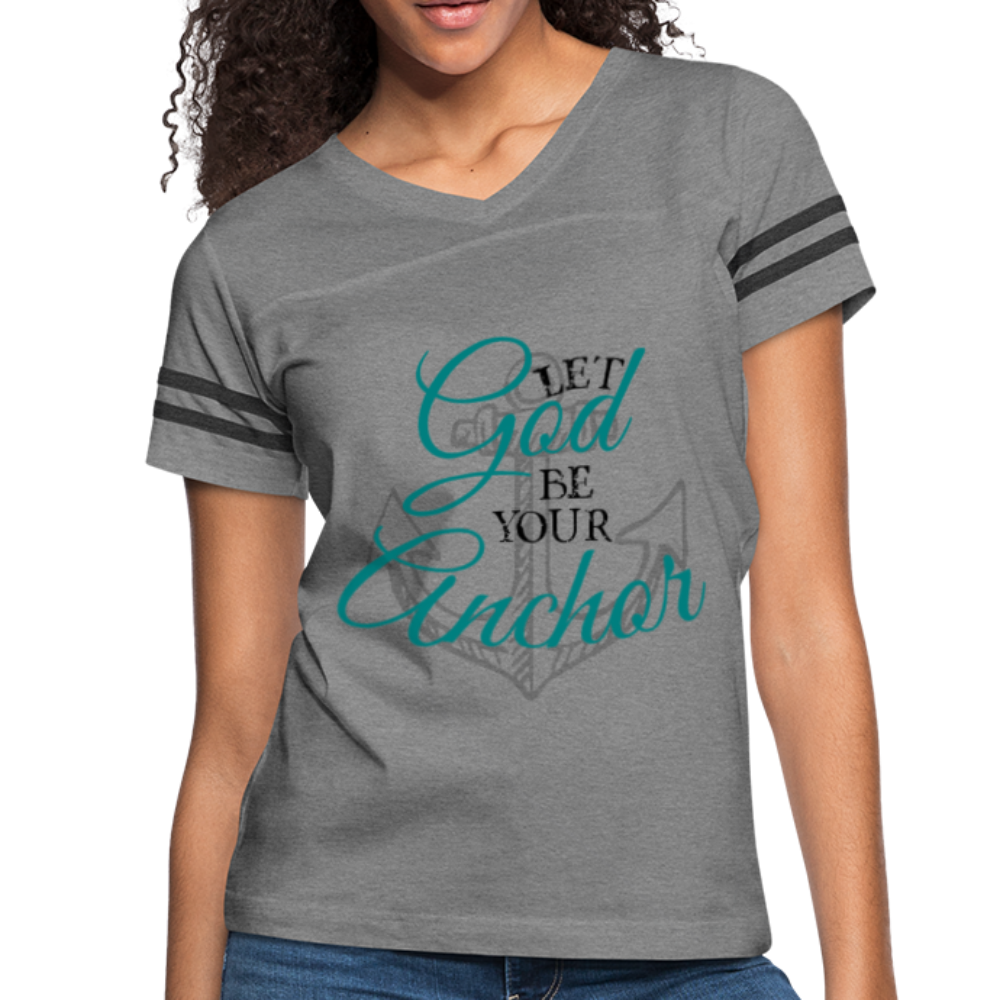 God Is My Anchor Christian T-Shirt heather gray/charcoal - Loyalty Vibes