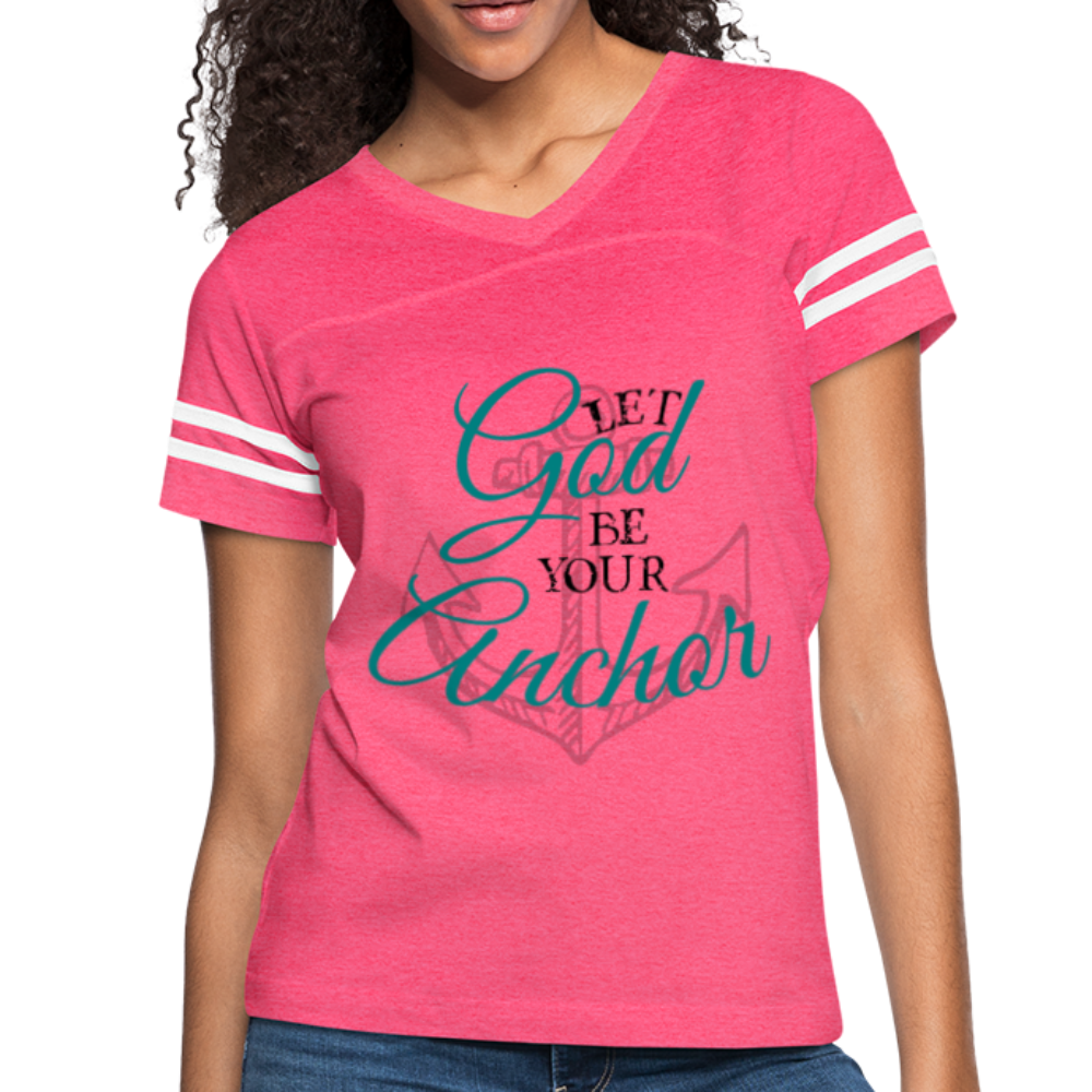 God Is My Anchor Christian T-Shirt vintage pink/white - Loyalty Vibes