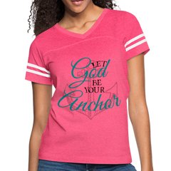 God Is My Anchor Christian T-Shirt vintage pink/white - Loyalty Vibes
