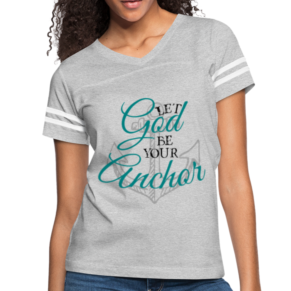 God Is My Anchor Christian T-Shirt heather gray/white - Loyalty Vibes