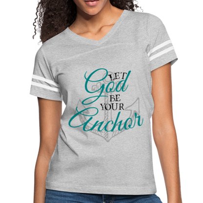 God Is My Anchor Christian T-Shirt heather gray white Loyalty Vibes
