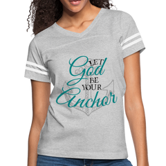 God Is My Anchor Christian T-Shirt heather gray/white - Loyalty Vibes