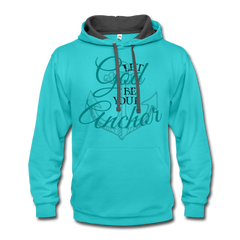 Let God Be Your Anchor Urban Hoodie scuba blue/asphalt - Loyalty Vibes