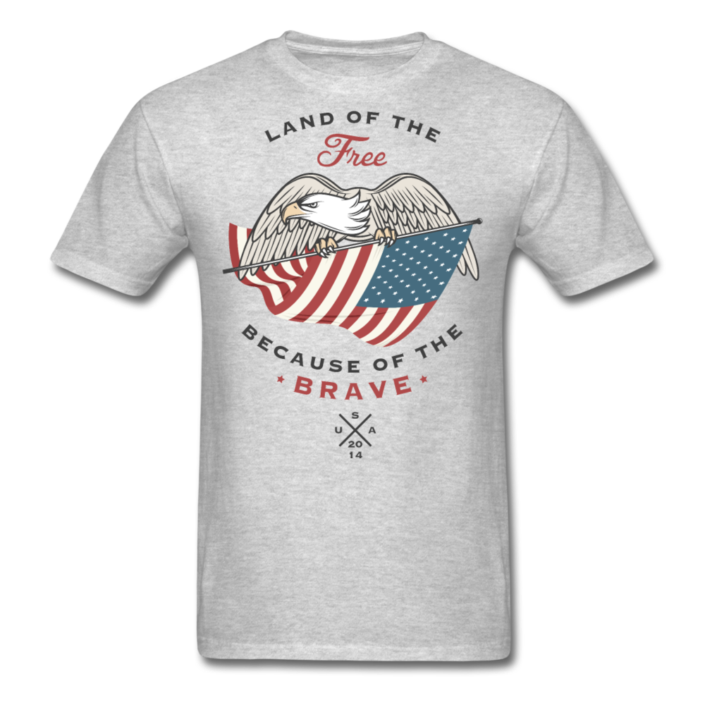 Land Of The Free Men's T-Shirt heather gray - Loyalty Vibes
