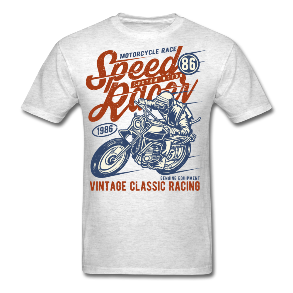 Throwback Motorcycle Racing T-Shirt light heather gray - Loyalty Vibes