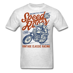 Throwback Motorcycle Racing T-Shirt light heather gray - Loyalty Vibes