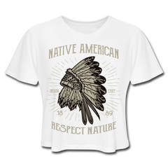 Native American Cropped Tee white - Loyalty Vibes
