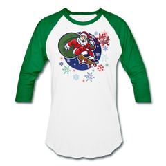 Skater Santa Christmas Shirt - white/kelly green - Loyalty Vibes