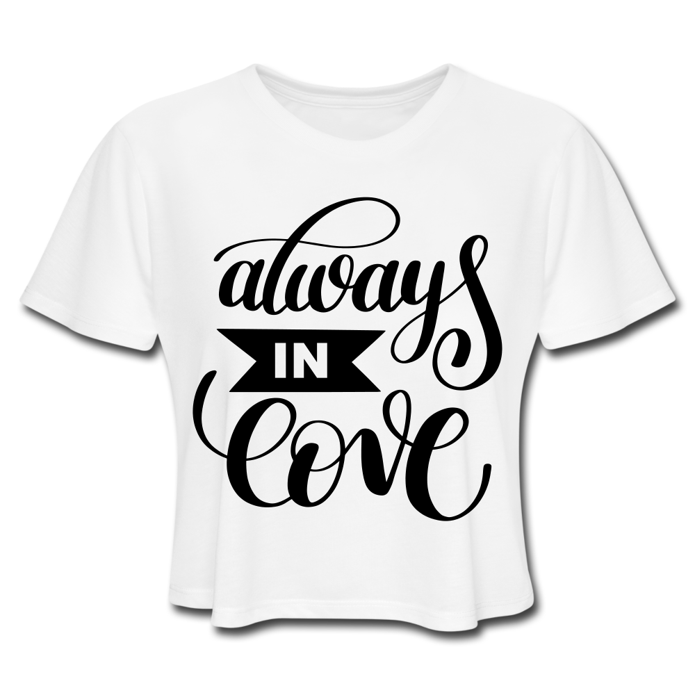 Baydify Cropped Love Tee White - Loyalty Vibes