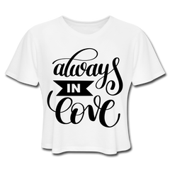 Baydify Cropped Love Tee White - Loyalty Vibes