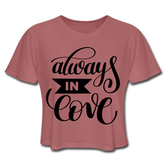 Baydify Cropped Love Tee Mauve - Loyalty Vibes