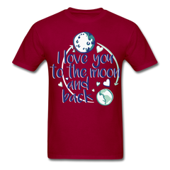 I Love You To The Moon And Back Tee - dark red - Loyalty Vibes