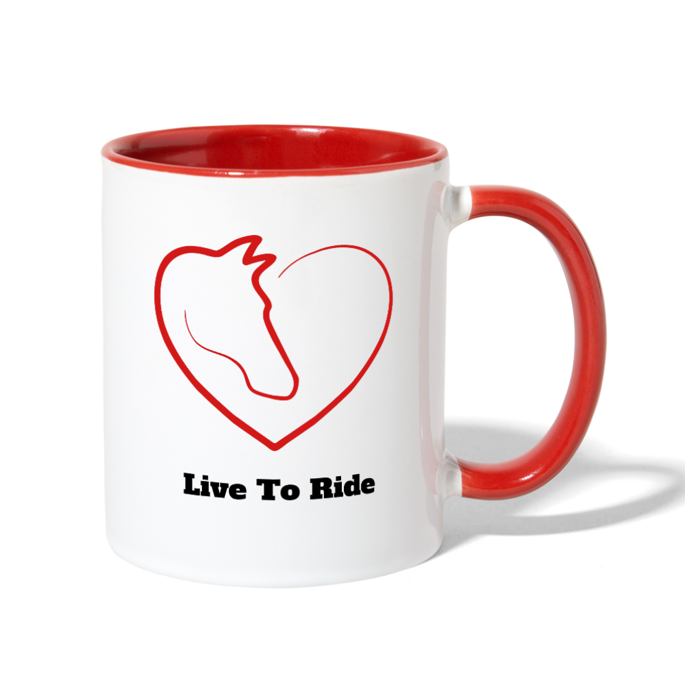 Live To Ride Coffee Mug white/red - Loyalty Vibes
