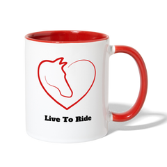 Live To Ride Coffee Mug white red - Loyalty Vibes