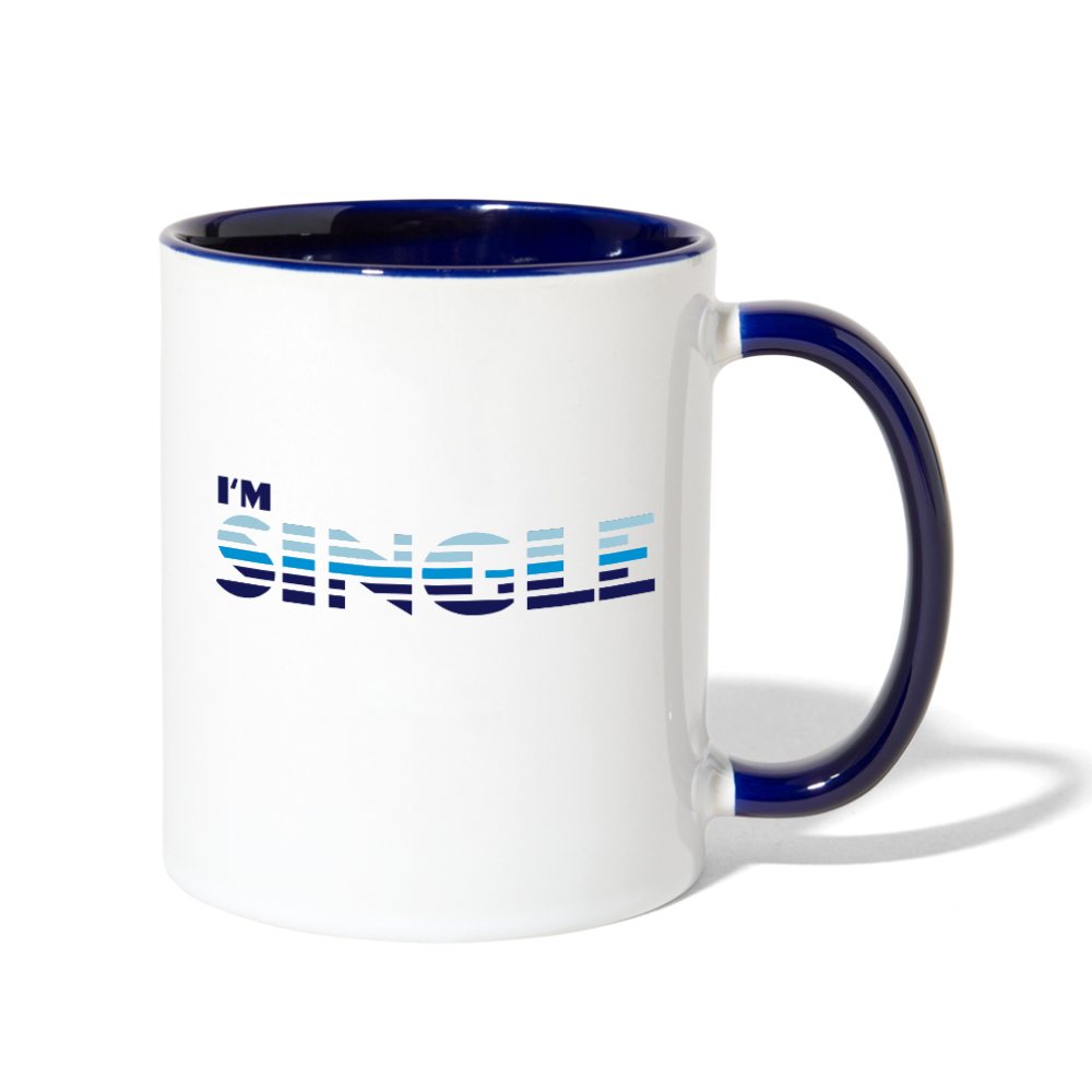 I'm Single Mug white cobalt blue - Loyalty Vibes