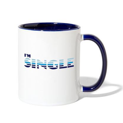 I'm Single Mug white cobalt blue - Loyalty Vibes
