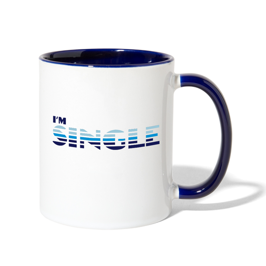 I'm Single Mug white cobalt blue - Loyalty Vibes