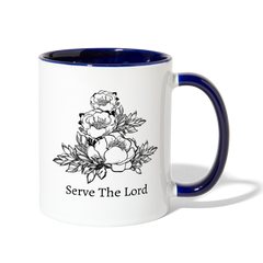 Serve The Lord Inspirational Mug white/cobalt blue - Loyalty Vibes