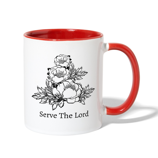 Serve The Lord Inspirational Mug white red - Loyalty Vibes