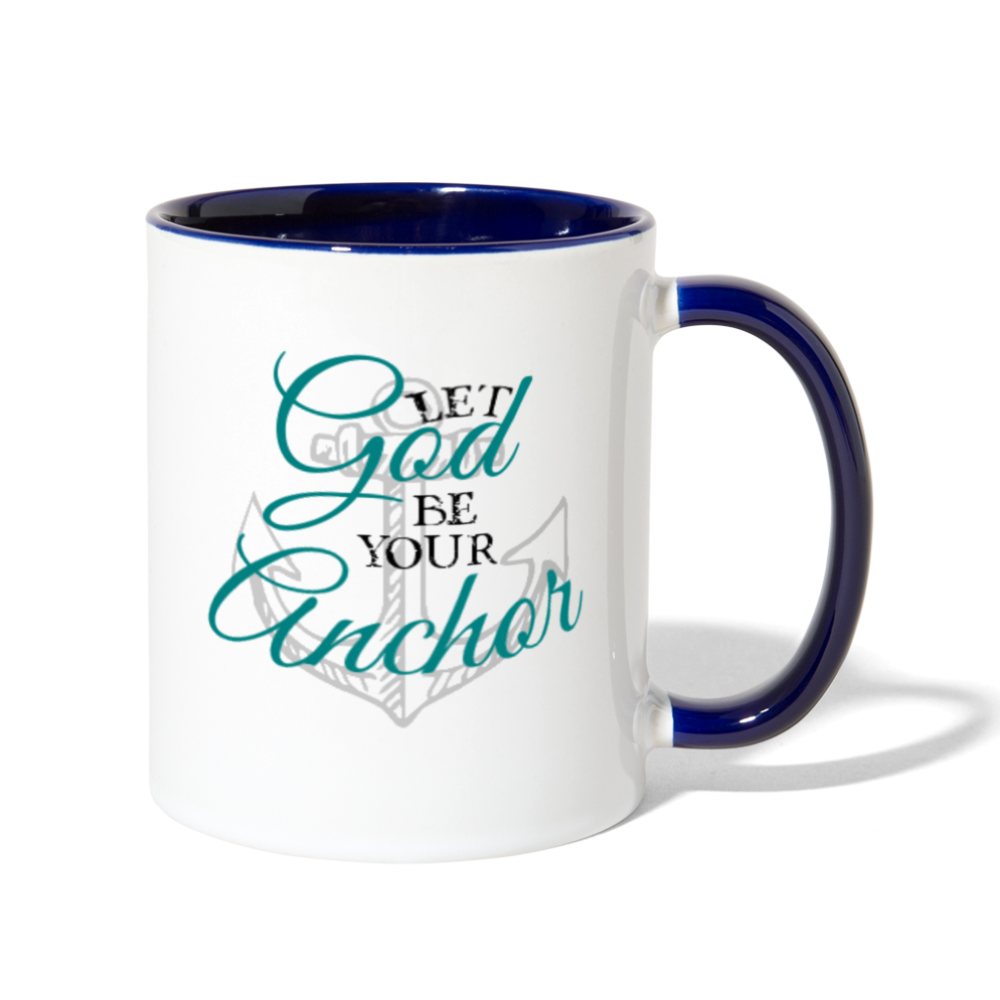 Loyalty Vibes God's Anchor Coffee Mug white cobalt blue