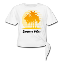 Summer Vibes Knotted Crop Top white - Loyalty Vibes