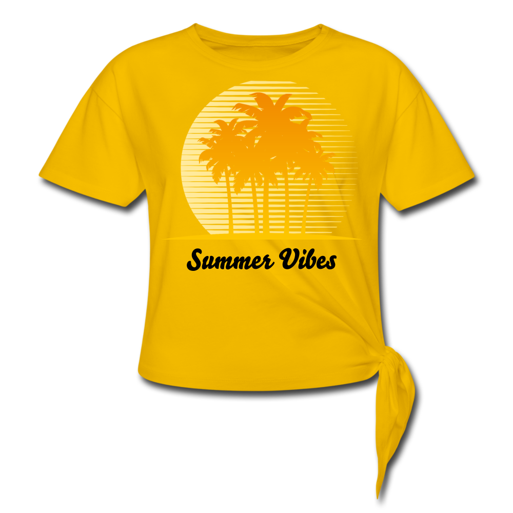 Summer Vibes Knotted Crop Top sun yellow - Loyalty Vibes
