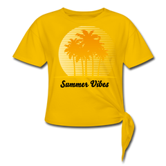 Summer Vibes Knotted Crop Top sun yellow - Loyalty Vibes