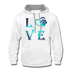 Paw Print Hoodie white gray - Loyalty Vibes
