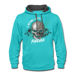 Nothing Lasts Forever Hoodie scuba blue/asphalt - Loyalty Vibes
