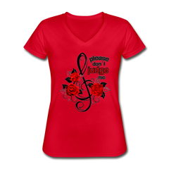 Without Judgements V-Neck Tee red - Loyalty Vibes