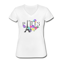 Paris V-Neck Tee white - Loyalty Vibes