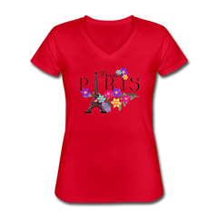 Paris V-Neck Tee red - Loyalty Vibes