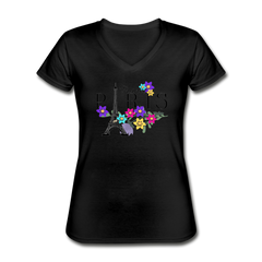 Paris V-Neck Tee black - Loyalty Vibes