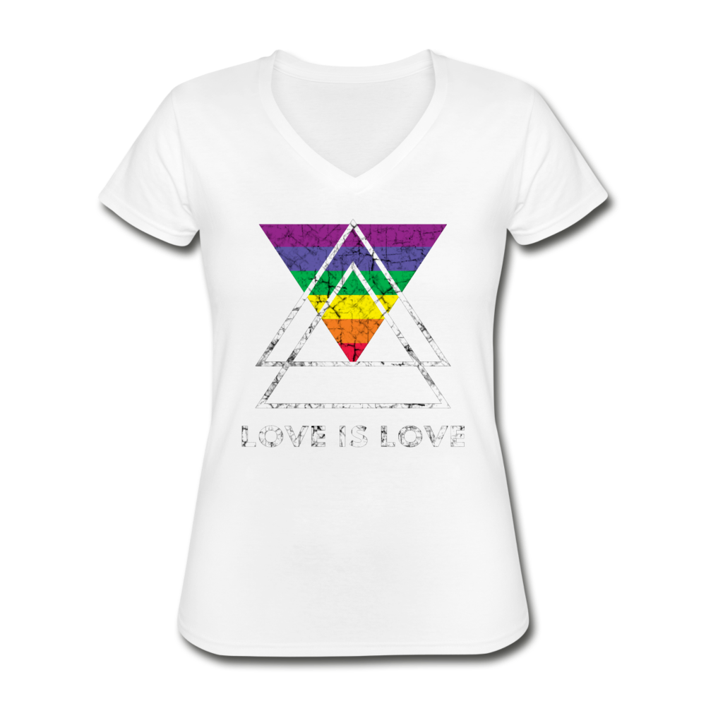 Love Is Love V-Neck Tee - white - Loyalty Vibes