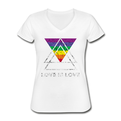 Love Is Love V-Neck Tee white - Loyalty Vibes