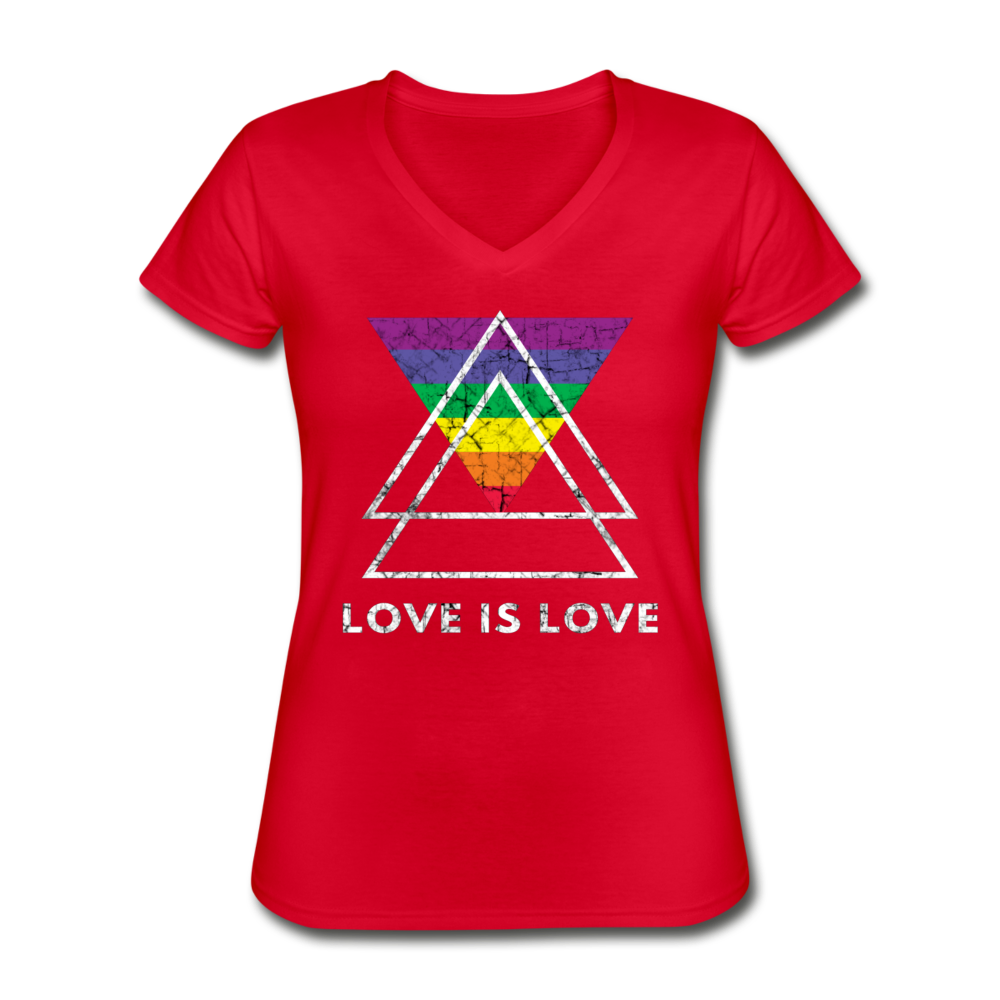 Love Is Love V-Neck Tee - red - Loyalty Vibes