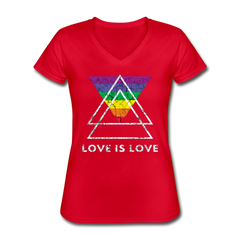 Love Is Love V-Neck Tee red - Loyalty Vibes
