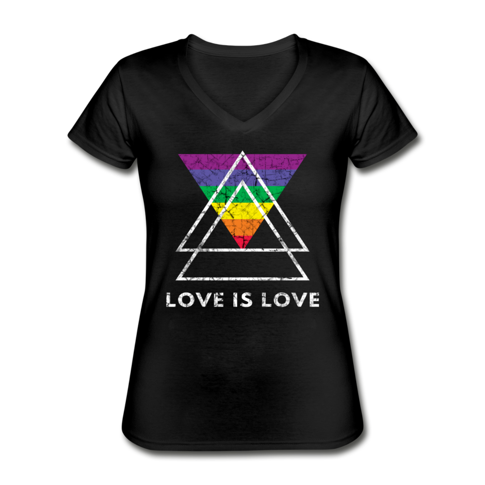 Love Is Love V-Neck Tee black - Loyalty Vibes