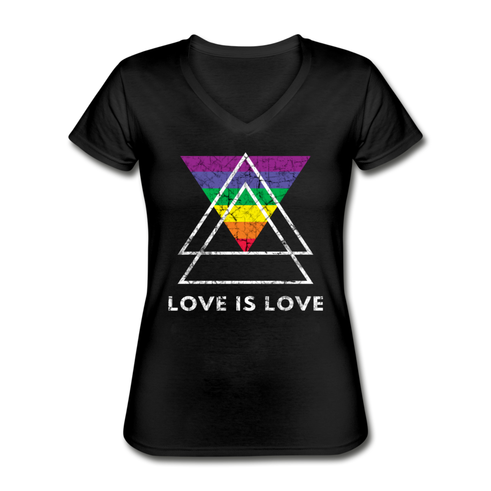 Love Is Love V-Neck Tee - black - Loyalty Vibes