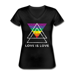Love Is Love V-Neck Tee black - Loyalty Vibes