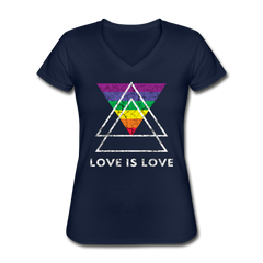 Love Is Love V-Neck Tee - navy - Loyalty Vibes