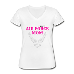 Air Force Mom V-Neck Tee White - Loyalty Vibes