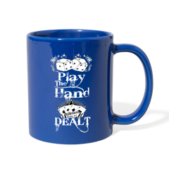 Play The Hand You're Dealt Mug royal blue - Loyalty Vibes