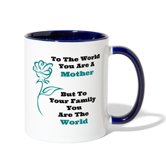 World Mother Mug white cobalt blue - Loyalty Vibes