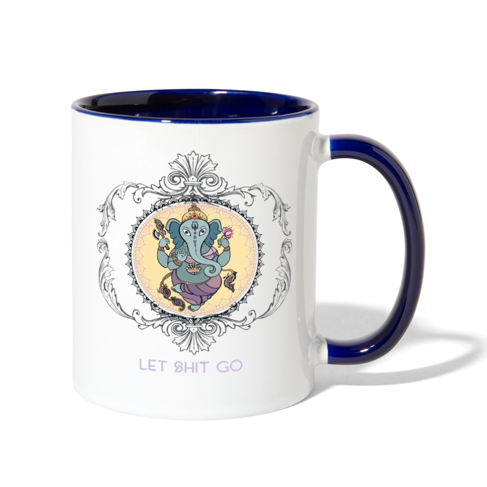 Let Shit Go Mug white cobalt blue - Loyalty Vibes