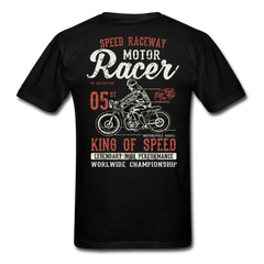 Retro Speed Racer Motorcycle T-shirt Black - Loyalty Vibes