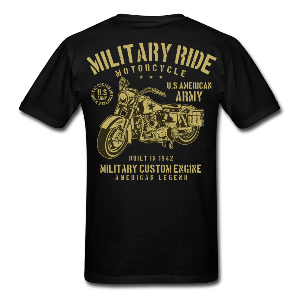 Classic Army Motorcycle T-Shirt Black - Loyalty Vibes