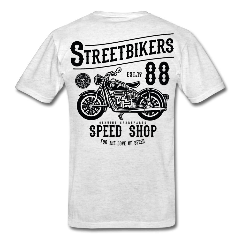 Loyalty Vibes Biker 88 Motorcycle T-Shirt Light Heather Gray