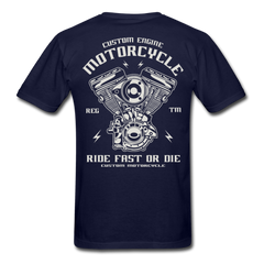 Rev N Ride Motorcycle T-Shirt navy - Loyalty Vibes