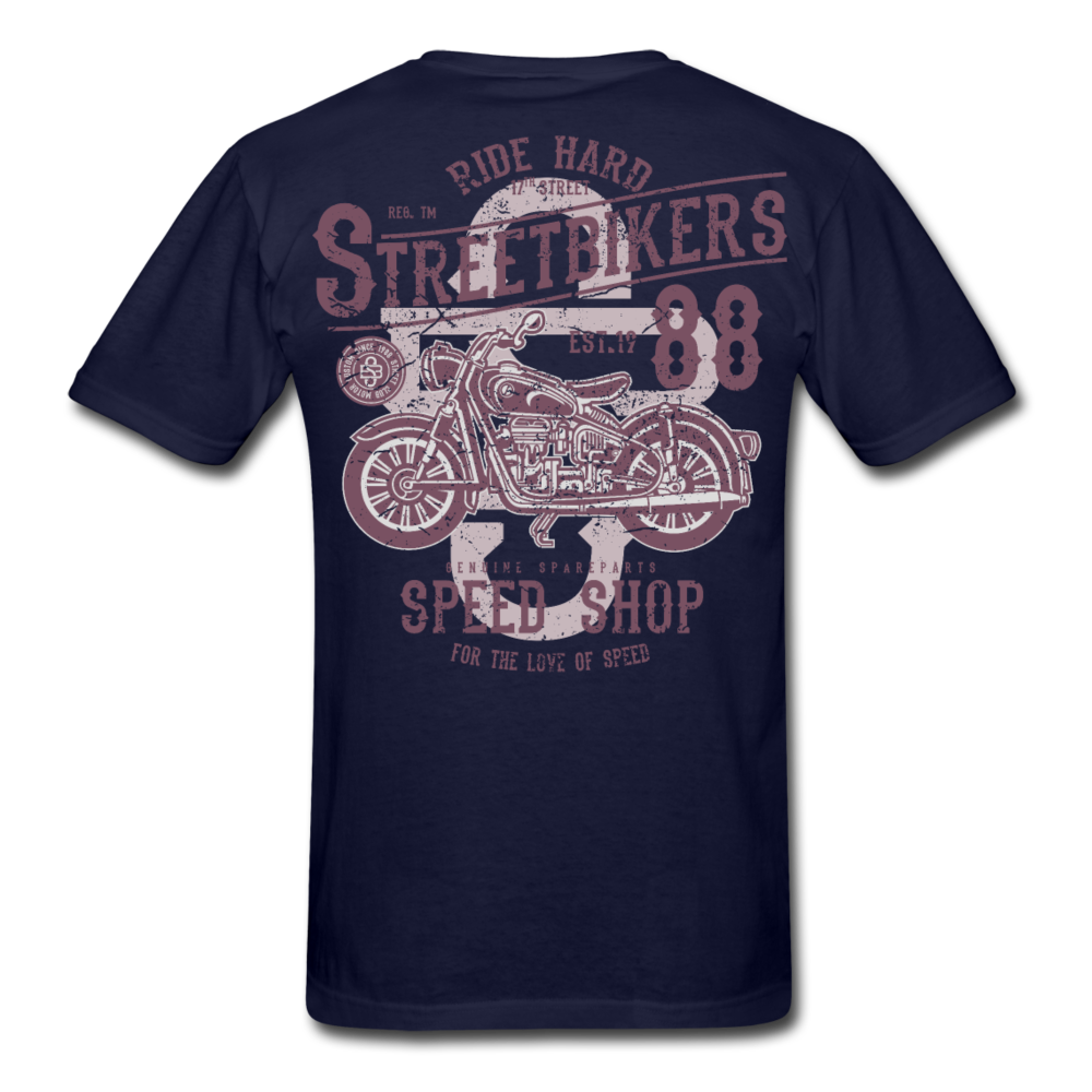 Vintage Style Motorcycle T-Shirt navy - Loyalty Vibes